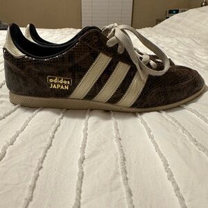 Adidas Japan Snakeskin Pattern Sneakers in Brown and White